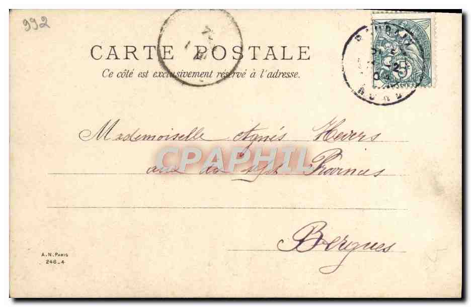 CPA Casino de Paris Mlle de liege  — Rückseite
