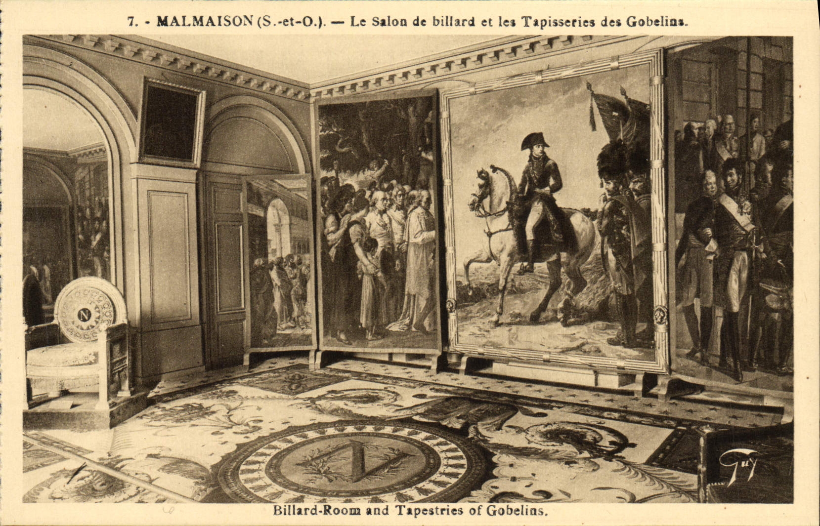 CPA Malmaison Le Salon de Billard et les Tapisseries des Golbelins 