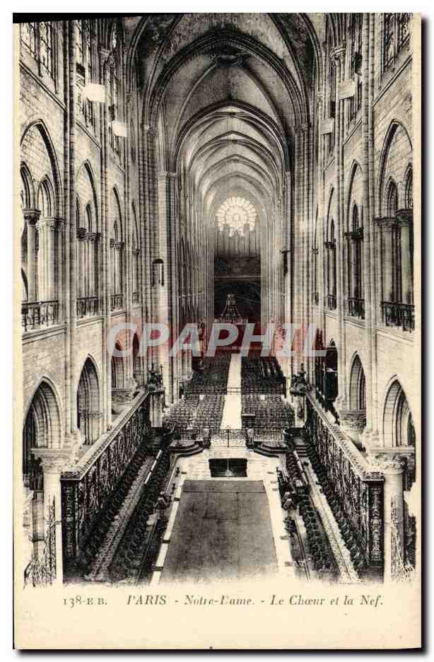 CPA Paris Notre Dame Le Choeur et la Nef 