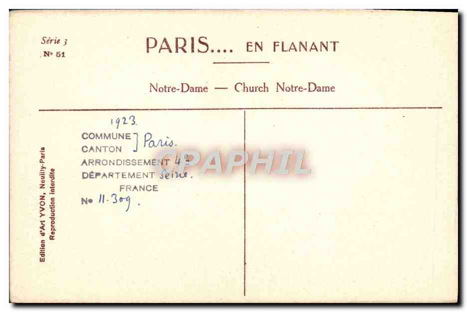 CPA Paris En Flanant Notre Dame  — Verso
