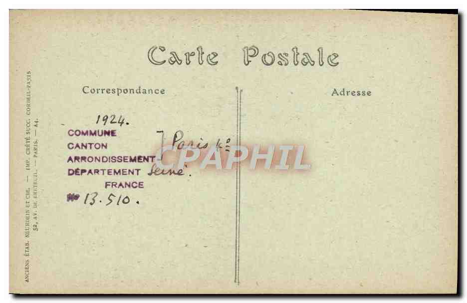 CPA Paris Notre Dame Les Tours  — Verso