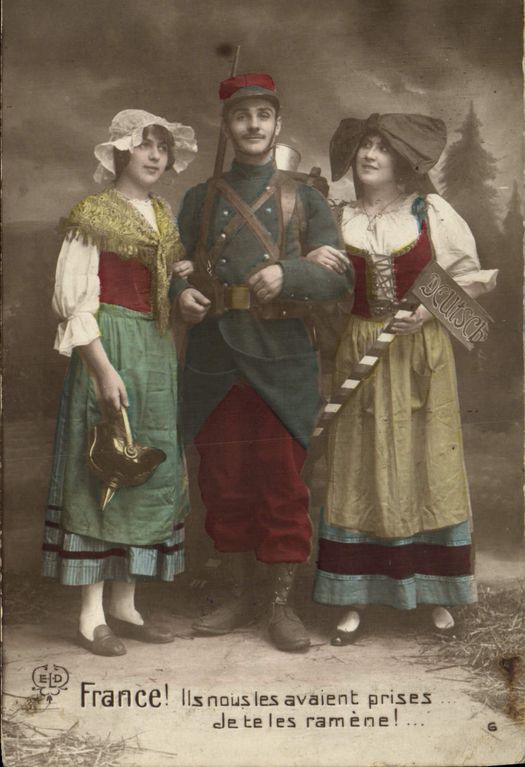 CPA France lls nous les avaient prises de te les ramene Soldat Militaria Alsace
