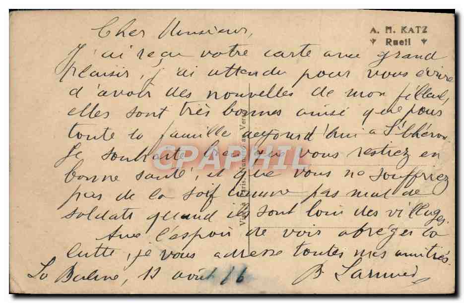 CPA On ne passe pas Marianne — Rückseite