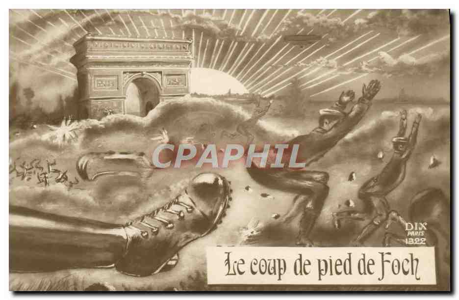 CPA Le coup de pied de Foch Militaria