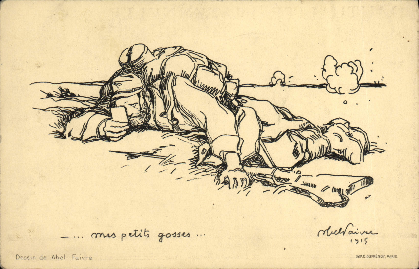 CPA Mes petits gosses Militaria