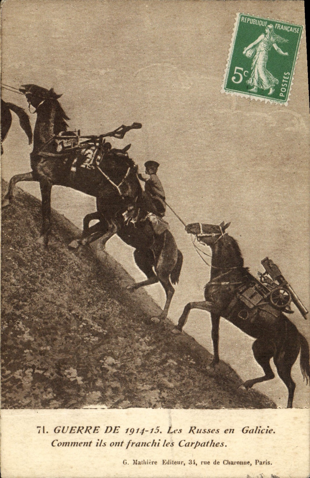 Die Russen in Galizien — Krieg 1914-15. Die Russen in Galizien. — G. Mathière, Verlag, 34 rue de Charonne, Paris.