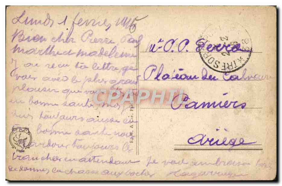 CPA En Arriere des Lignes La Corvee du matin Militaria  — Rückseite