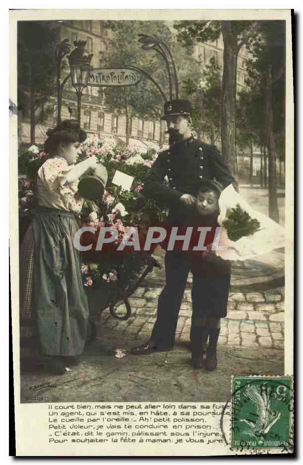 CPA ll court bien mais ne peut aller loin dans sa fuite Militaria Soldat paris Fleuriste