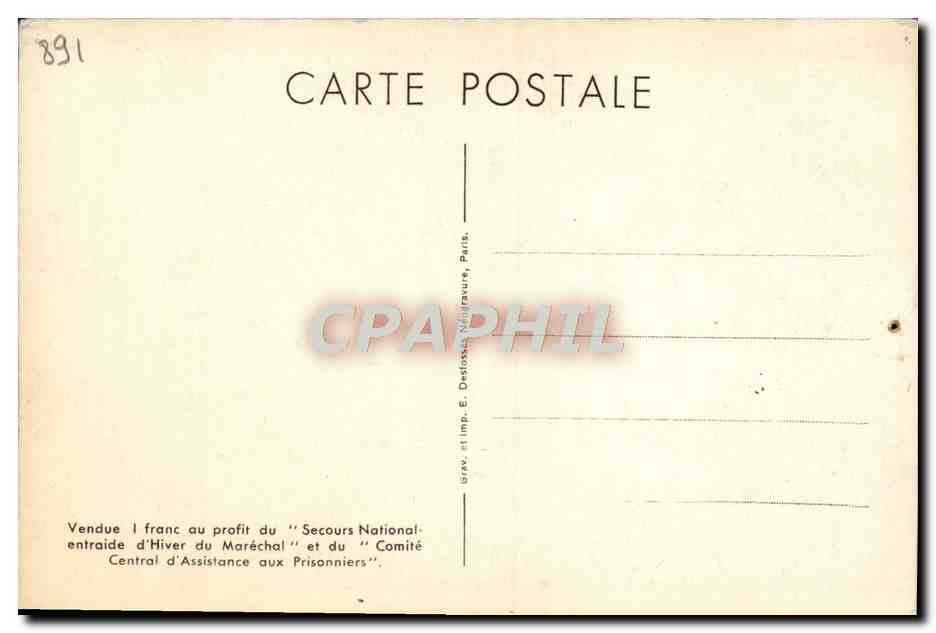 CPA J'ai ete avec vous dans les jours glorieux Petain  — Rückseite