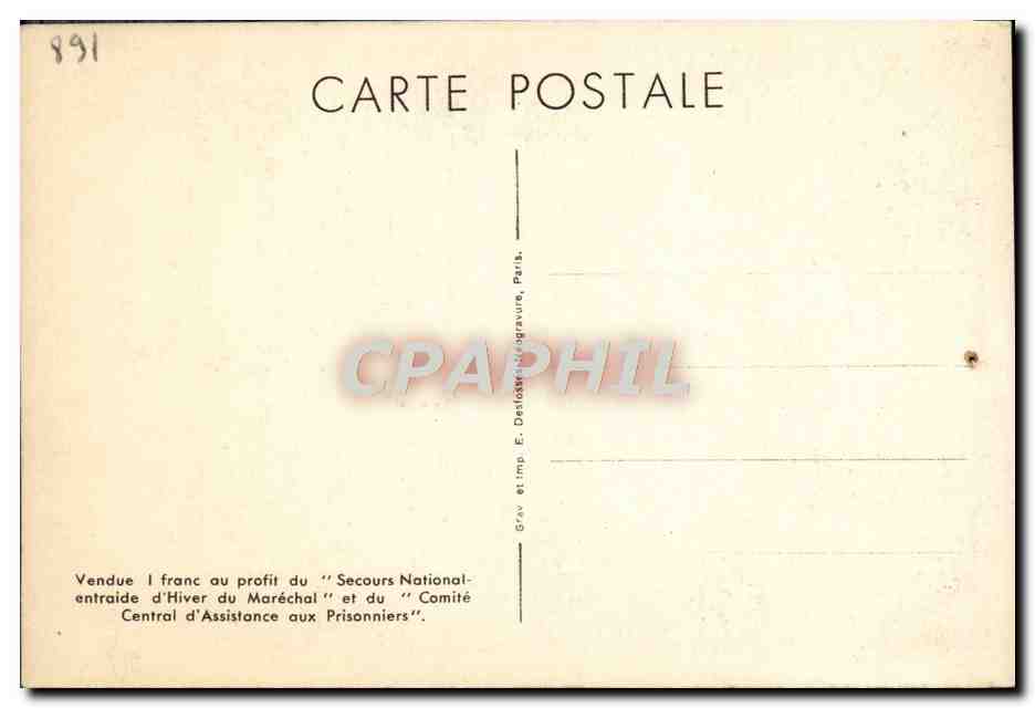 CPA Je fais a la Frnace le don de ma personne Petain — Rückseite