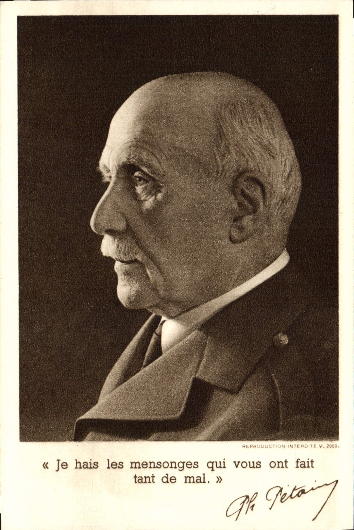 CPA Je hais les mensoges qui vous ont fait tant de mal Petain
