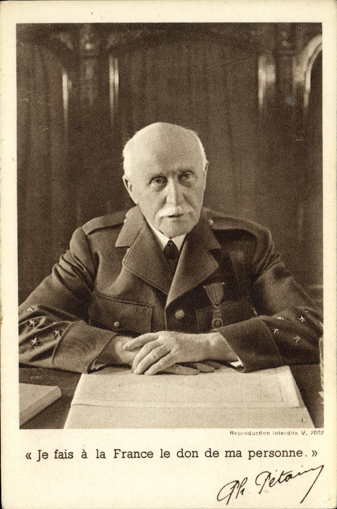 CPA je fais a la France le don ma personne Petain