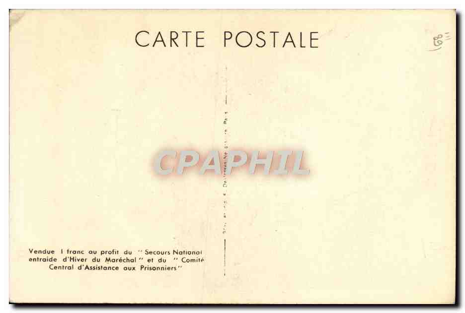 CPA je fais a la France le don ma personne Petain — Rückseite