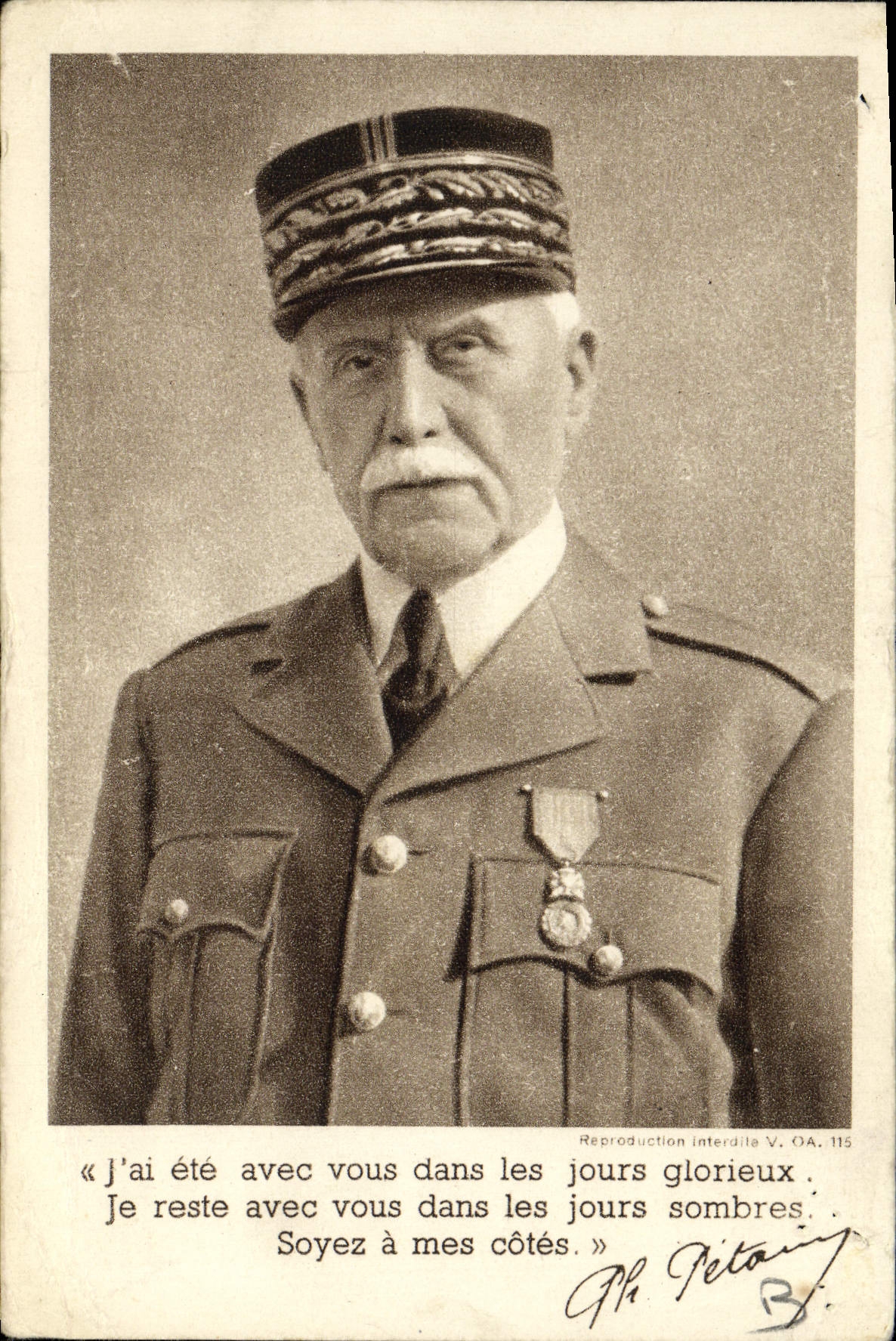 CPA J'ai ete avec vouc dans les jours glorieux Petain