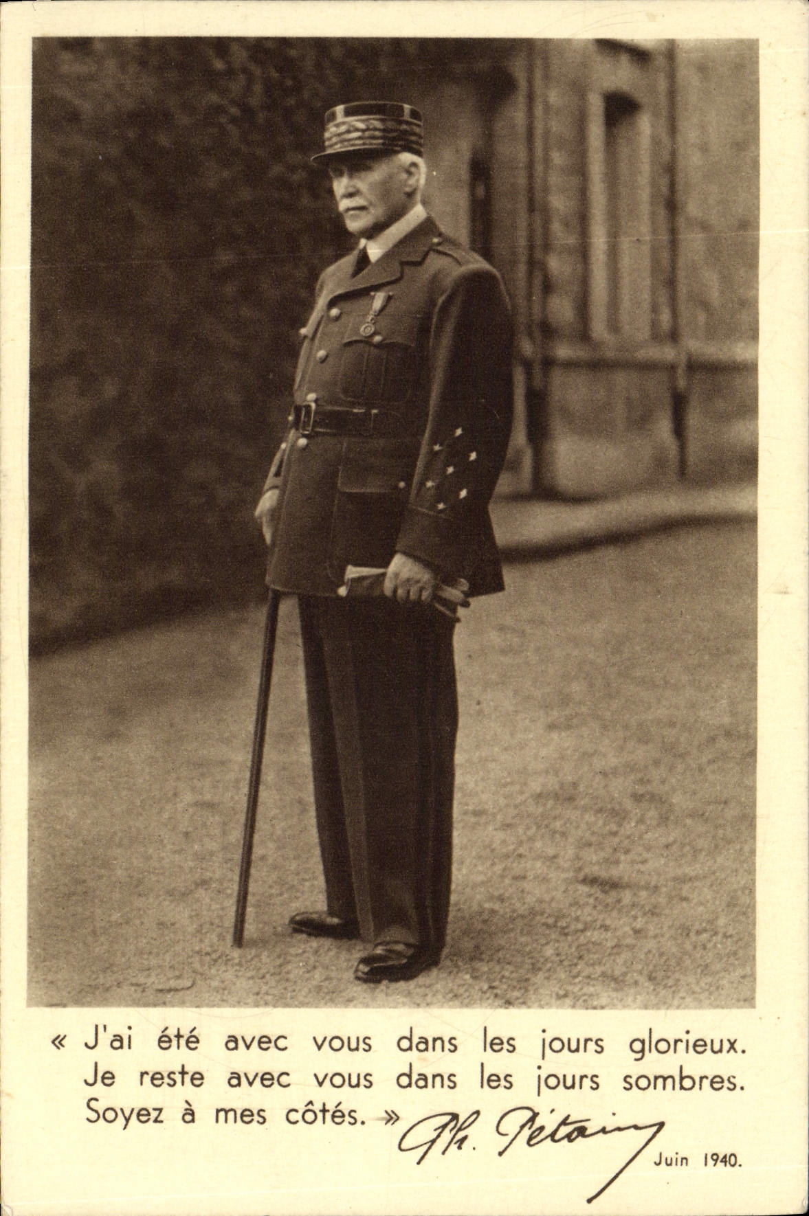 CPA J'ai ete avec vous dans les jours glorieux Petain Militaria 