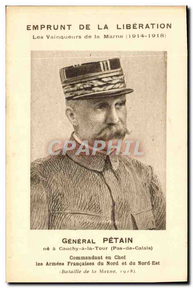CPA General Petain Emprunt de la Liberation Cauchy a la Tour 