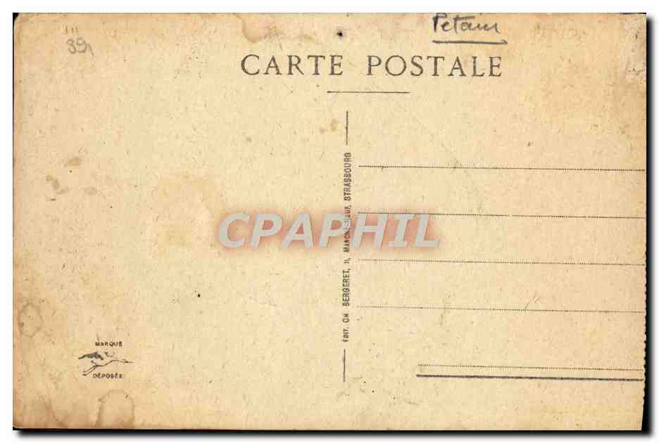 Strasbourg — Entrée solennelle du Maréchal Pétain, le 25 Novembre 1918 — Photographie — Rückseite