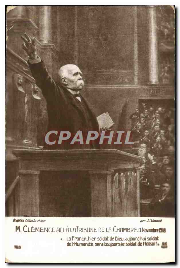 CPA M Clemenceau a la Tribune de la Chambre 