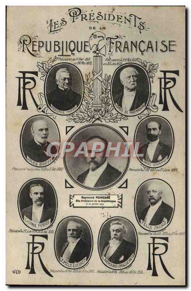 CPA Les Presidents Republique Francaise Thiers Mac Mahon Poincare