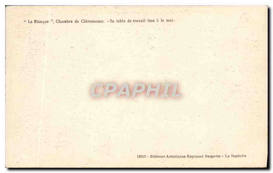 CPA La Bicoque Chambre de Clemenceau Sa table de travail face a la mer  — Rückseite