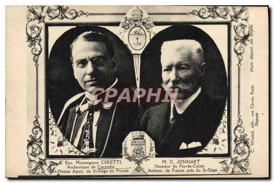 CPA S Exc Monseigneur Ceretti M C Jonnart ARcheveque de Corynthe Pas de Calais Senateur 