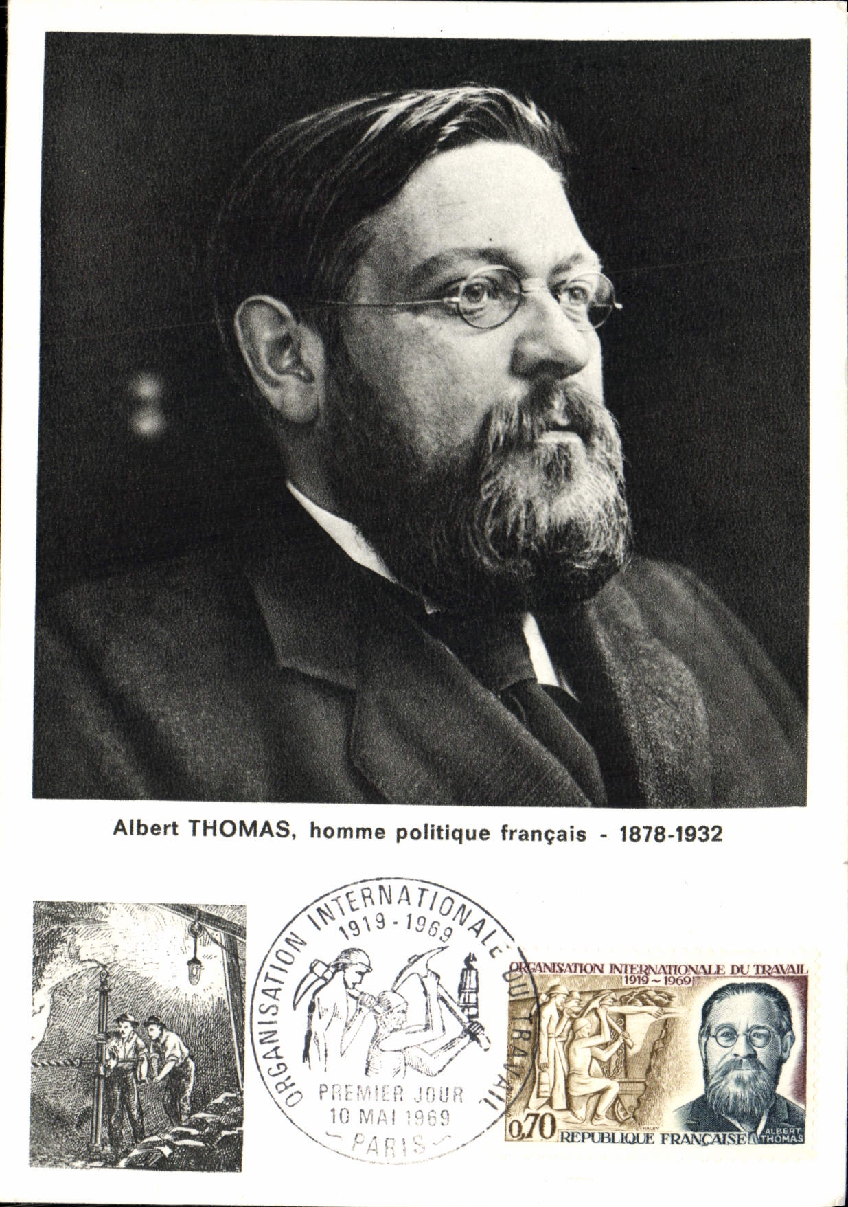 CARTE MAXIMUM Albert Thomas homme politique francais 1969