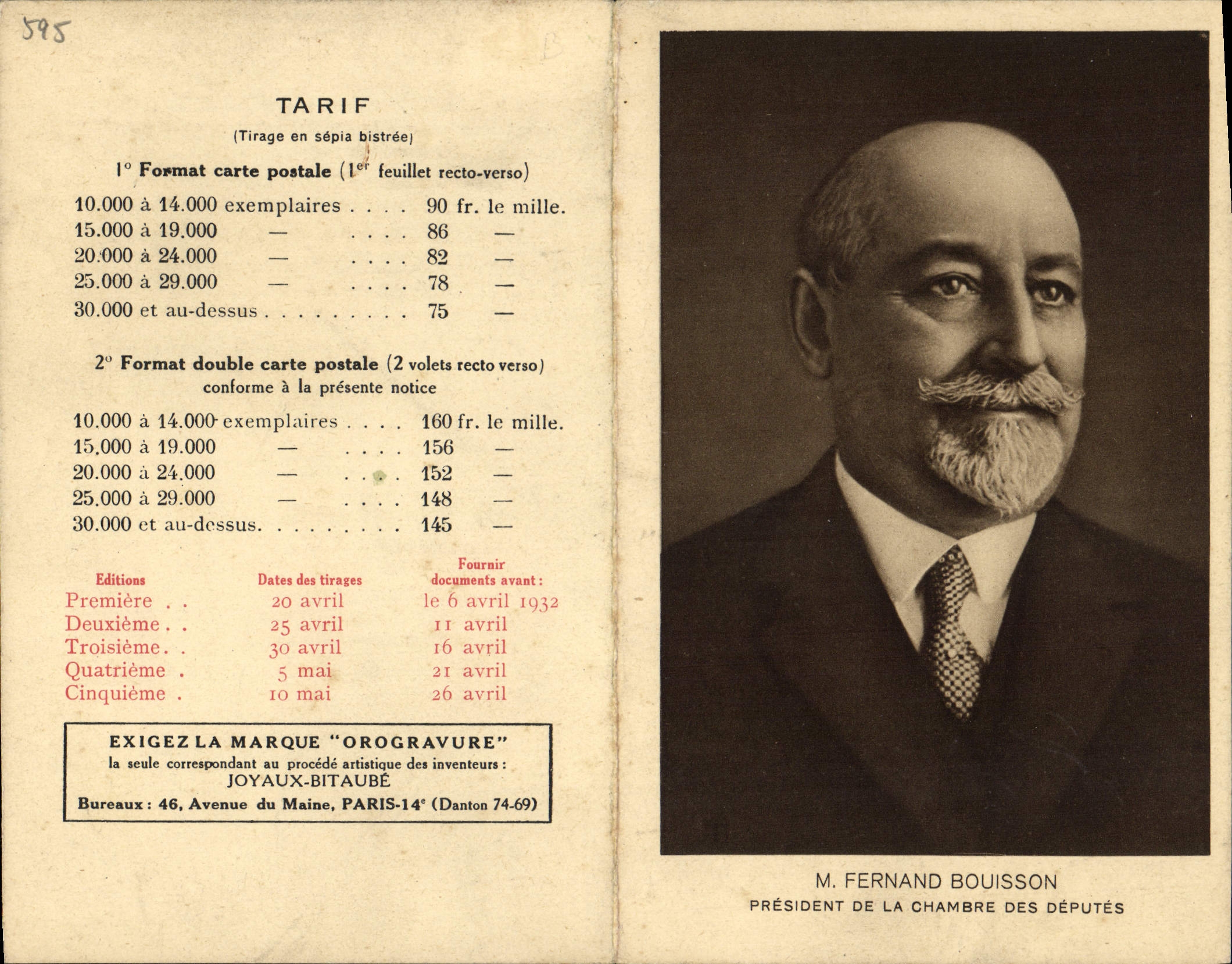 CPA M Fernand Bouisson President de la Chambre des DEputes 