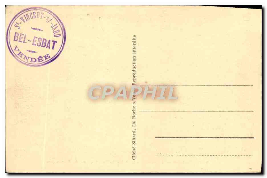 CPA St Vincent sur Jard La Table de Trabeil de Mr Clemenceau — Rückseite