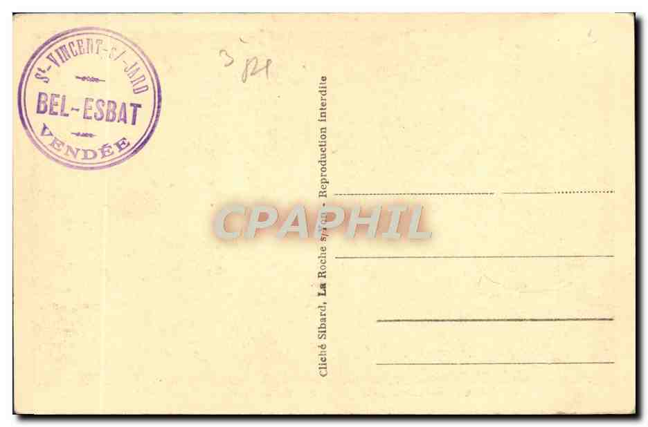 CPA St Vincent sur Jard Maison de Mr G Clemenceau — Rückseite