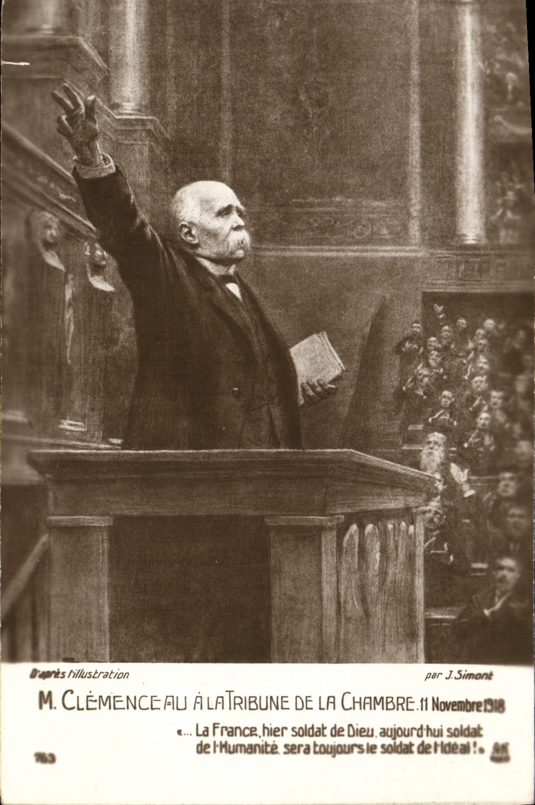 CPA M Clemenceau A la tribune de la Chambre 