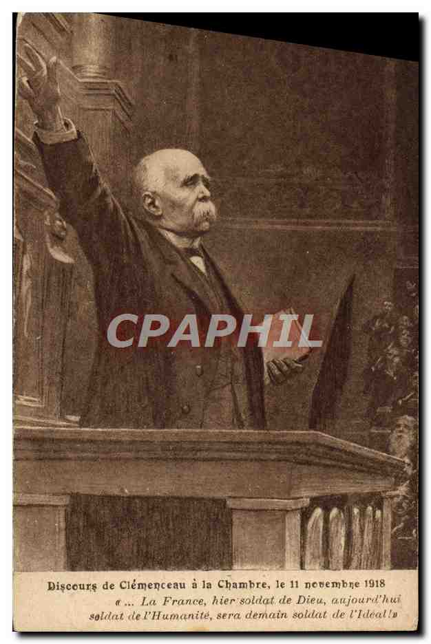 CPA Discours de Clemenceau a la Chambre 11 novembre 1918 Militaria 