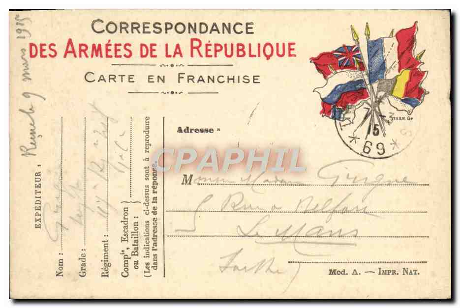 Carte Franchise Militaire Grigne Le Mans 