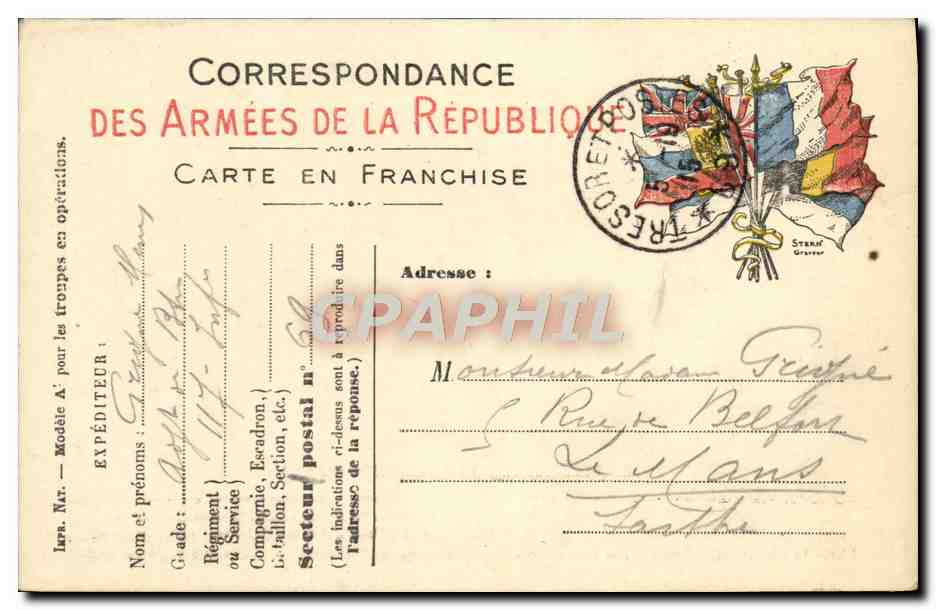 Carte Franchise Militaire Grigne Le Mans 