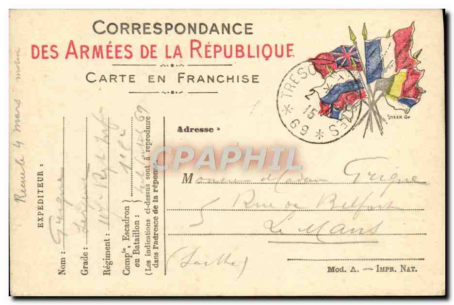 Carte Franchise Militaire Grigne Le Mans 