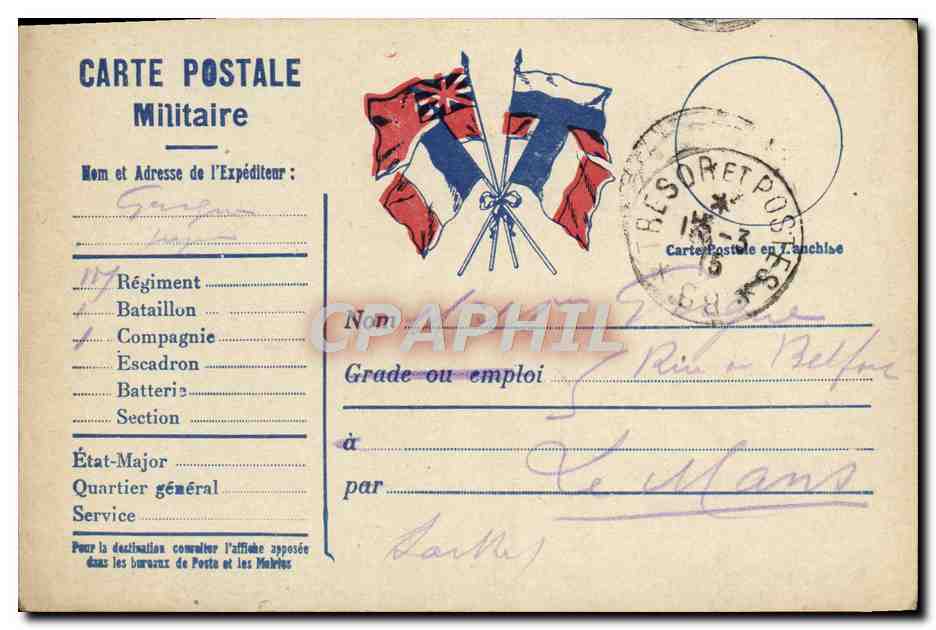 Carte Franchise Militaire Grigne Le Mans 
