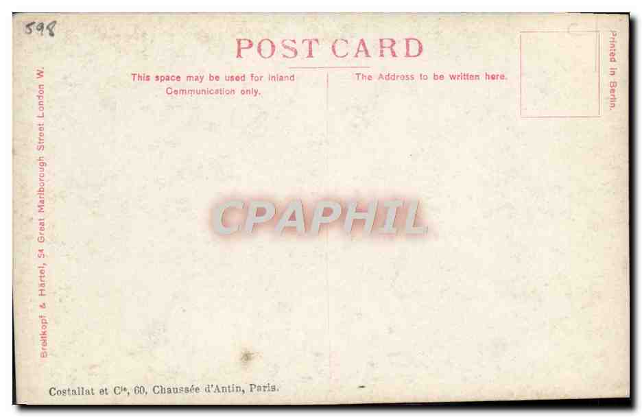 CPA Camille Chevillard  — Rückseite