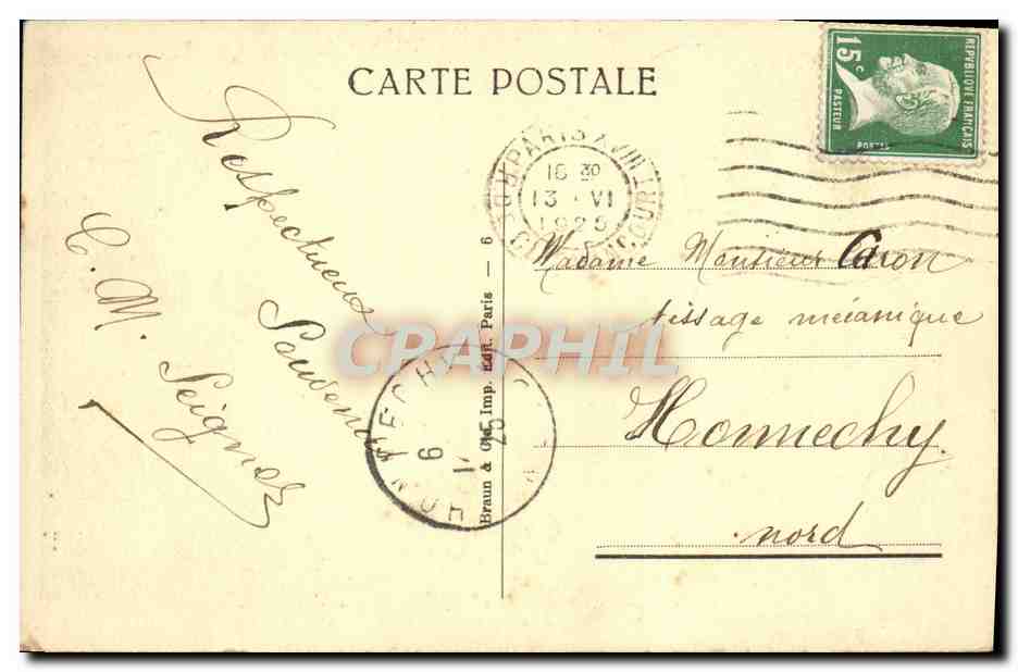 Paris — Internationale Ausstellung der dekorativen Künste, 1925 — LA COUR DES METIERS — Braun & Cie, Paris — Rückseite