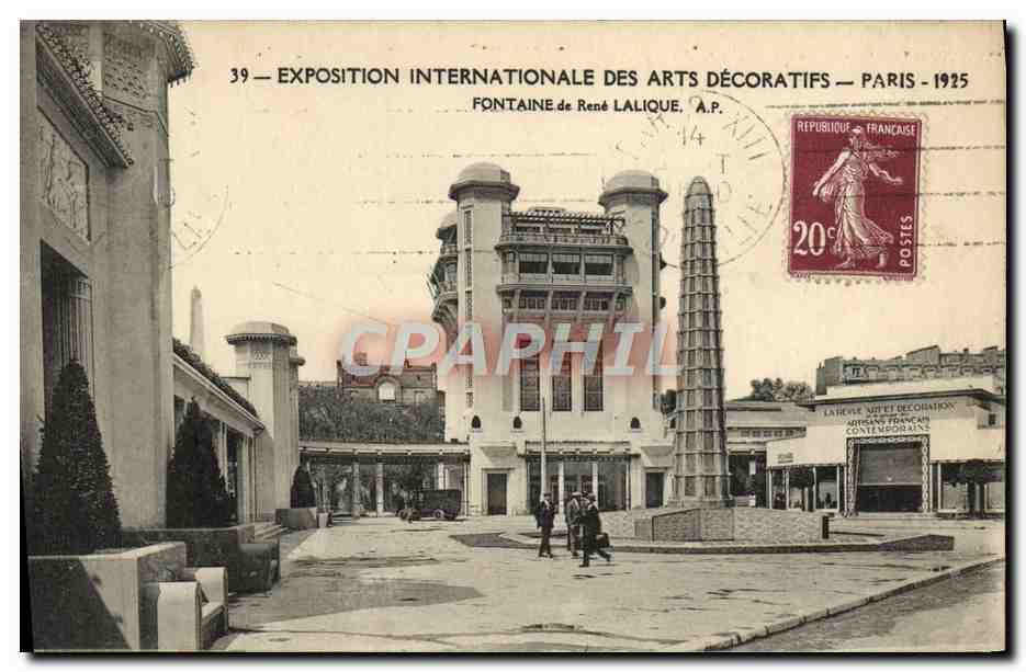 CPA Exposition Intermationlae des Arts Decoratifs Paris Fontaine de Rene Lalique 