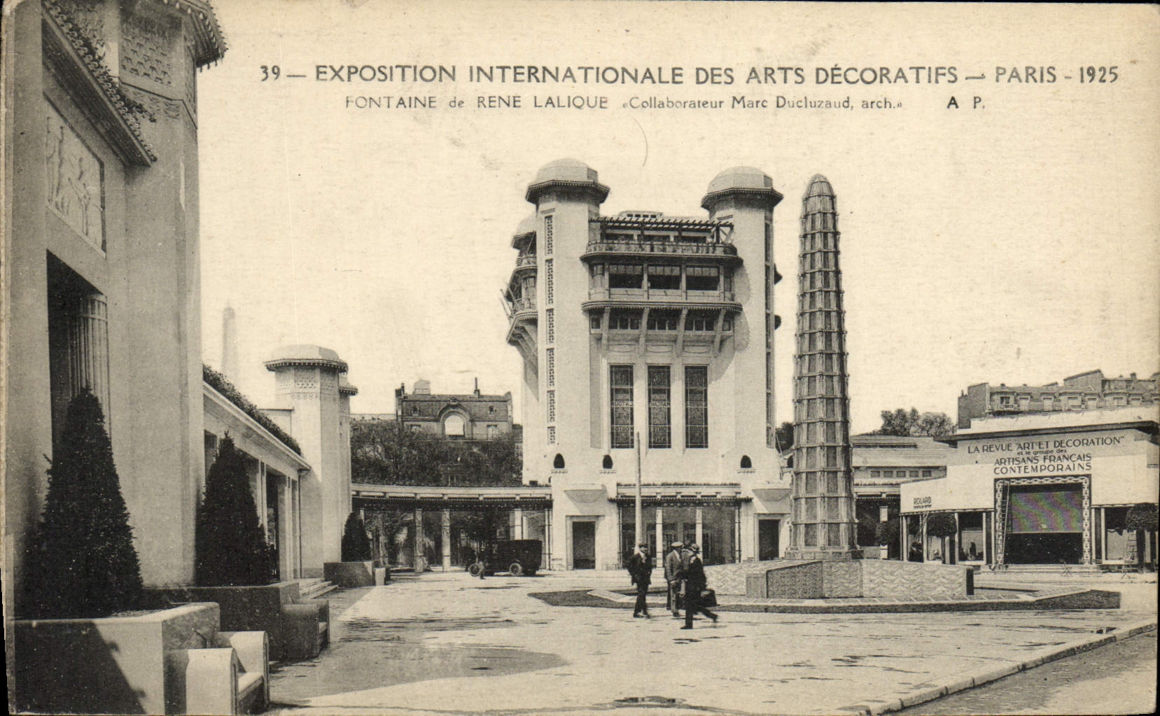 Internationale Ausstellung für Dekorative Künste — Paris 1925 — Fontaine von René Lalique — Architekt Marc Ducluzaud
