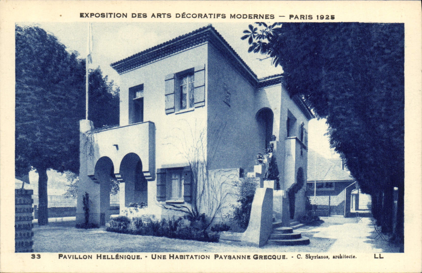 Pavillon Hellénique — Une Habitation Paysanne Grecque — Exposition des Arts Décoratifs Modernes, Paris 1925 — C. Skyrlanos, architecte