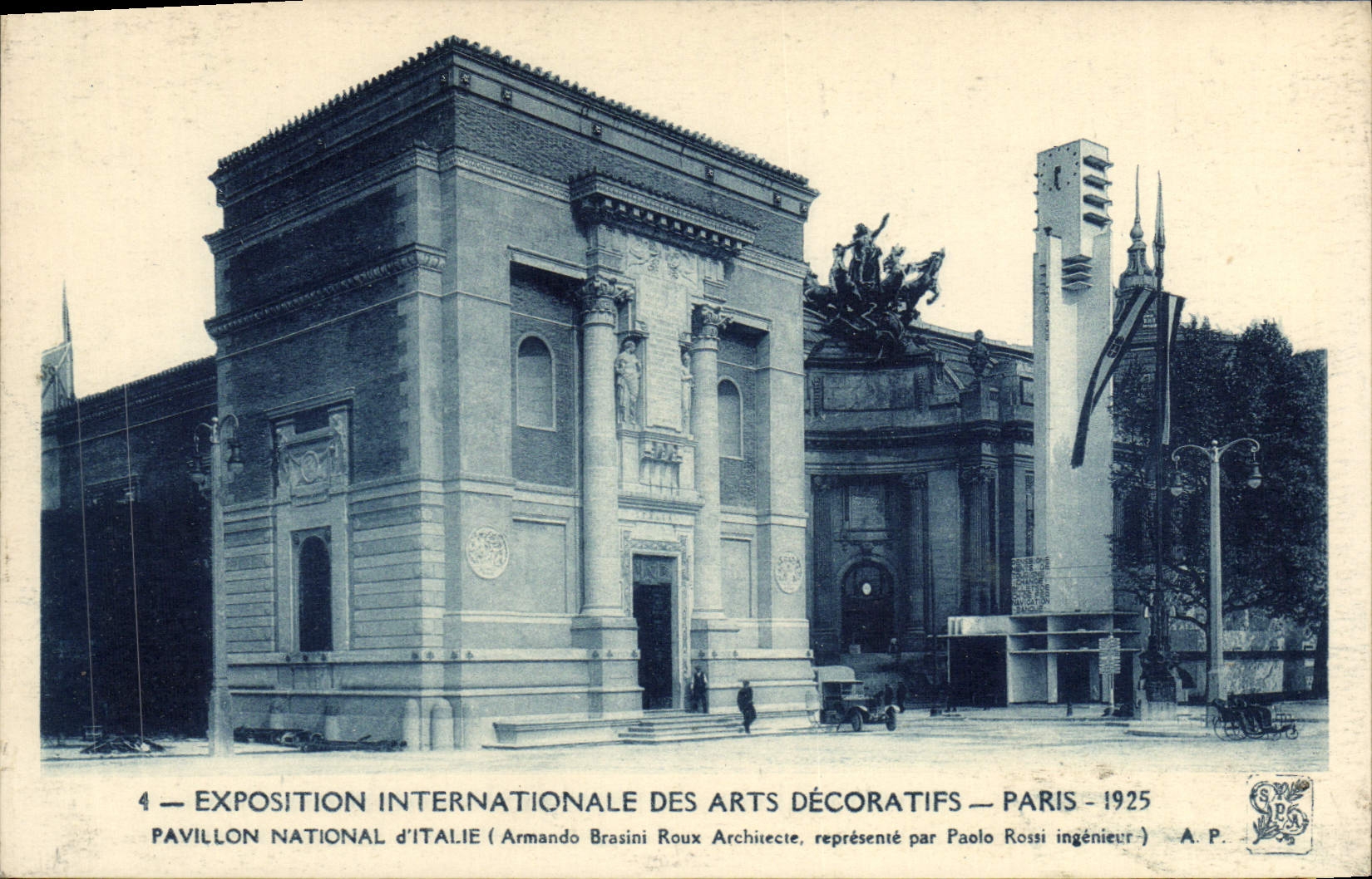 Nationalpavillon Italiens — Internationale Ausstellung für Dekorative Künste — Paris 1925 — A.P.