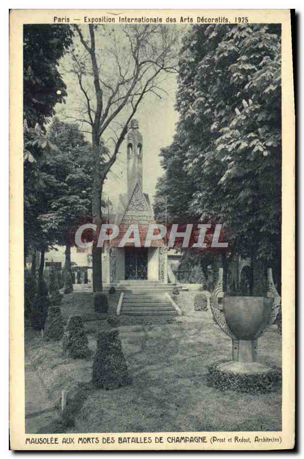 Mausolée aux Morts des Batailles de Champagne — Exposition Internationale des Arts Décoratifs, Paris, 1925 — Prost et Redout, Architectes
