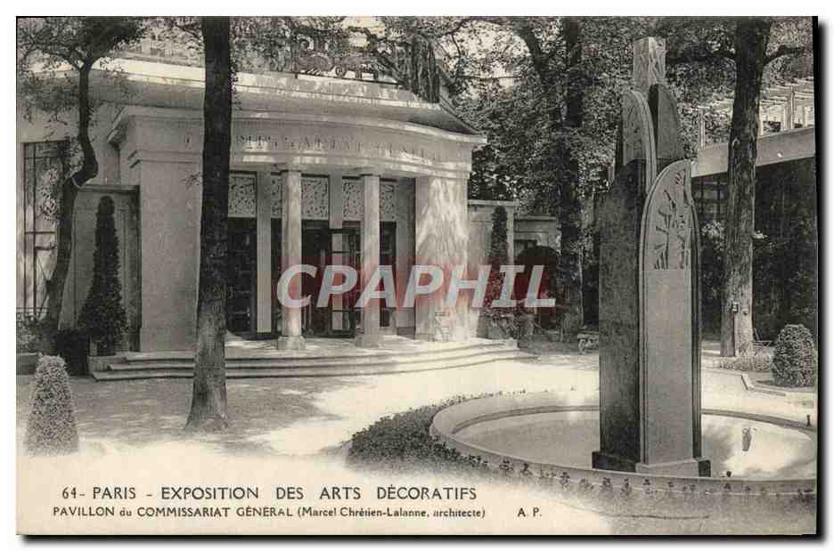 CPA Paris Exposition des Arts Decoratifs Pavillon du commissariat general