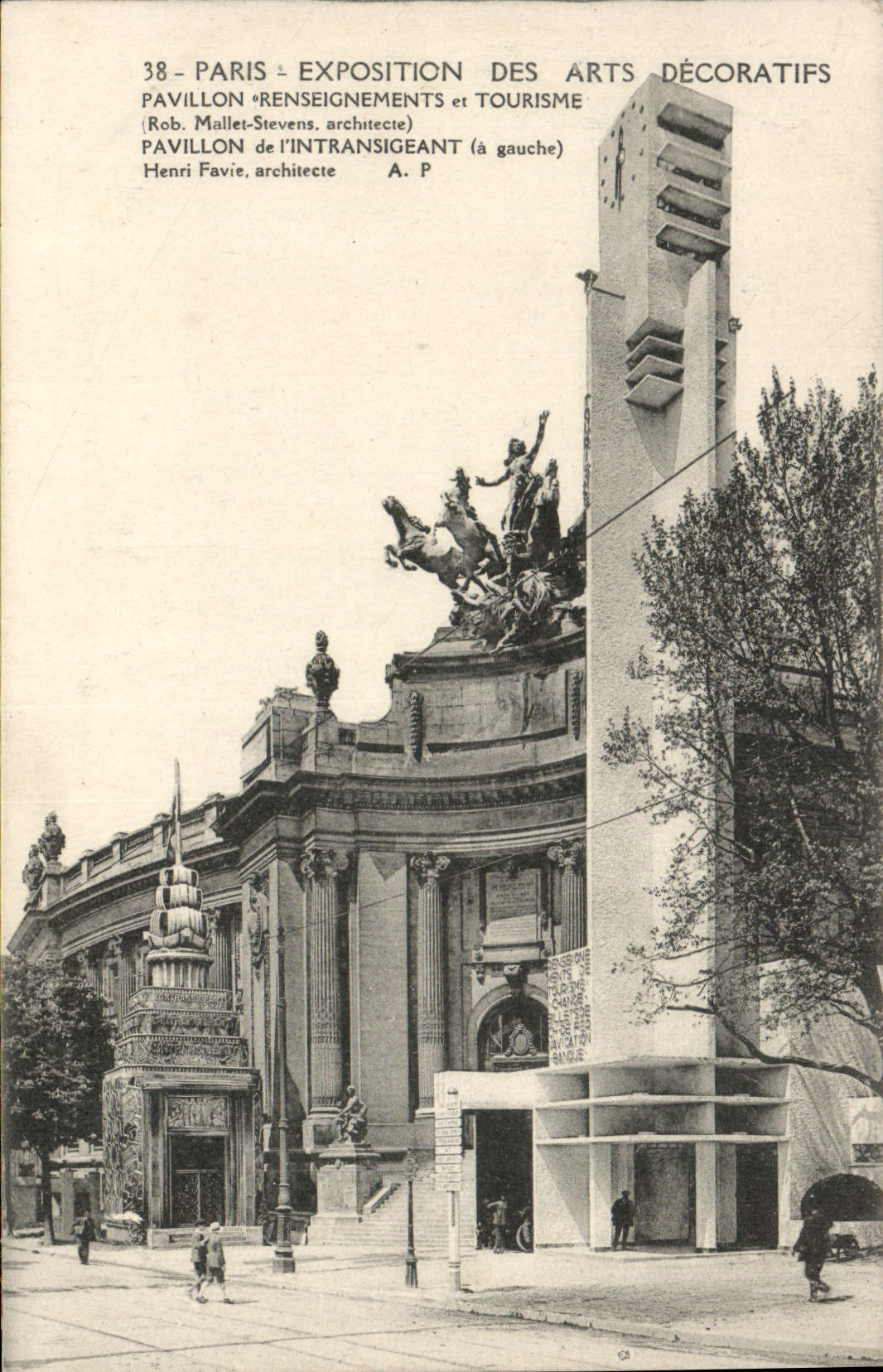 CPA Paris Exposition des Arts Decoratifs Pavillon Renseignements et tourisme Pavillon de l'intransigeant 