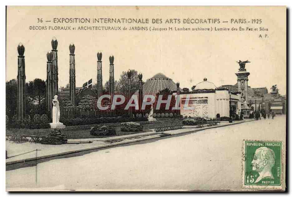 CPA Exposition lnternationale des Arts Decoratifs Paris Jardins Floraux et Architecturaux de Jardins 
