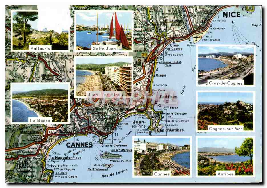 La Côte d'Azur — Vallauris, Golfe Juan, Cannes, Juan-les-Pins, Antibes, Cros-de-Cagnes, Cagnes-sur-Mer — Éditions MAR - Recto
