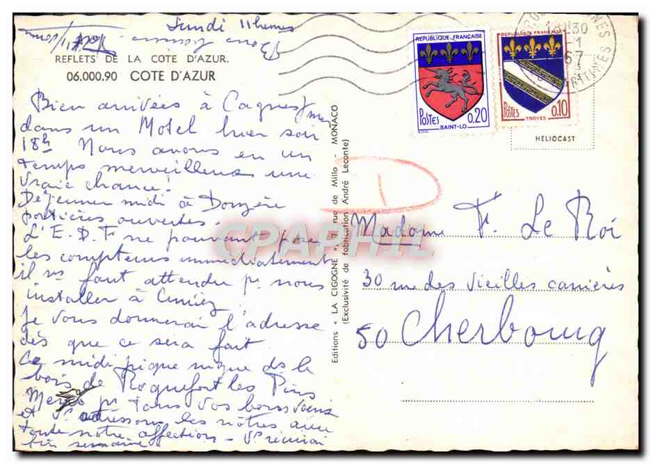 CPM Cote d'Azur  — Rückseite