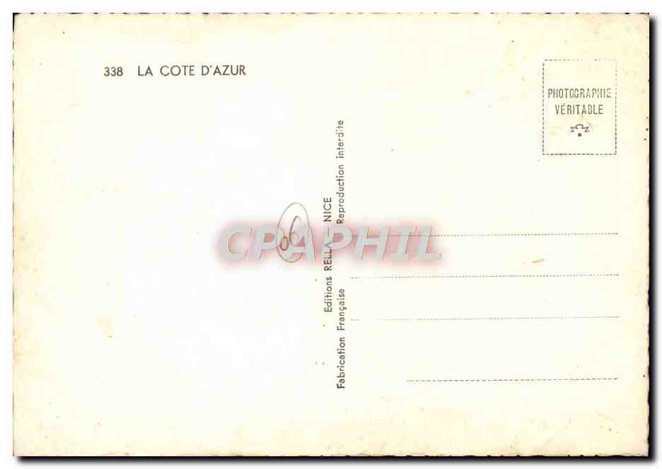 CPM Cote d'Azur — Rückseite