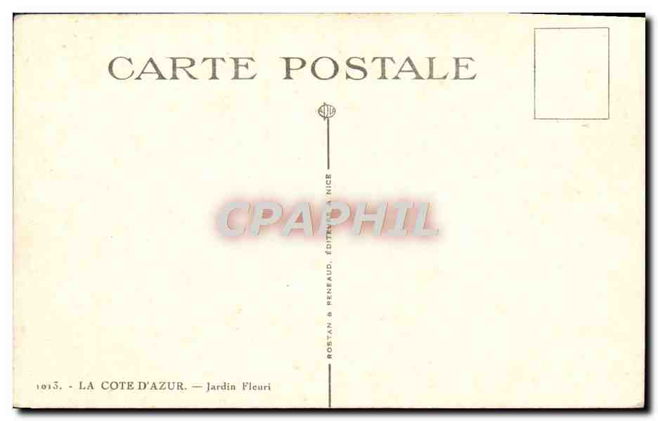 CPA La Cote D'Azur jardin Fleuri — Rückseite