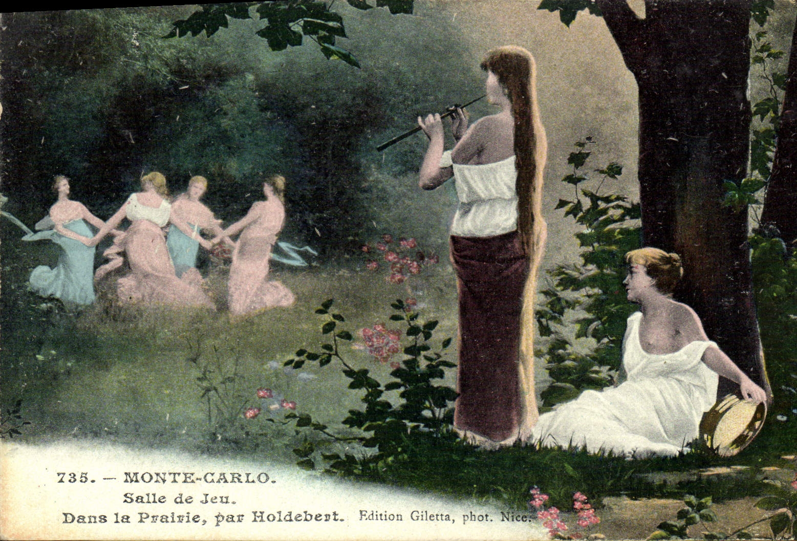 CPA Monte Carlo Salle De Jeu Dans la Prairie Par Holdebert Femmes Monaco 